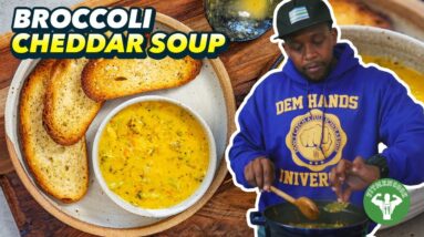 Panera Copycat - Lighter Broccoli Cheddar Soup with Chicken