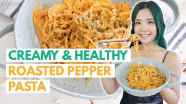 CREAMY ROASTED PEPPER PASTA RECIPE (Vegan & SUPER EASY!) / Cook With Me