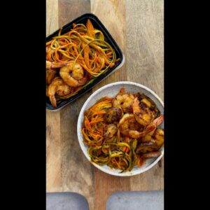 Low Carb Roasted Red Pepper Pasta (with optional shrimp)