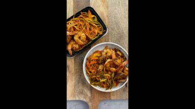 Low Carb Roasted Red Pepper Pasta (with optional shrimp)