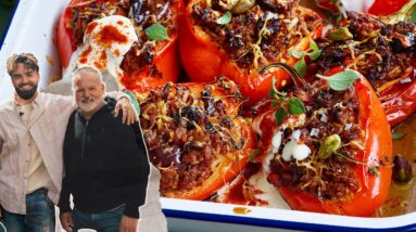 MY VEGAN DAD IS BACK with his epic STUFFED PEPPERS recipe ????