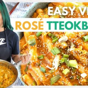 VEGAN ROSÉ TTEOKBOKKI RECIPE (SPICY KOREAN ROSÉ RICE CAKES)