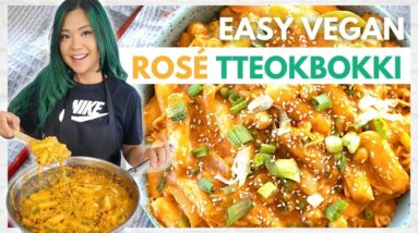 VEGAN ROSÉ TTEOKBOKKI RECIPE (SPICY KOREAN ROSÉ RICE CAKES)