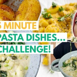 5 MINUTE VEGAN PASTA RECIPES CHALLENGE! (Featuring GNOCCHI!)