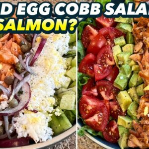 Grated Egg Cobb Salad with Salmon? Legit! 🙌🏾 #youtubeshorts #fitmencook