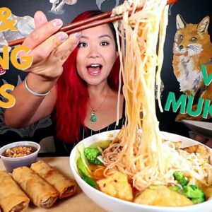 ANNOUNCEMENT! PHO & SPRING ROLLS MUKBANG (VEGAN) / Munching Mondays Ep.103