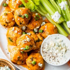 BUFFALO CHICKEN MEATBALLS | slow cooker chicken recipe