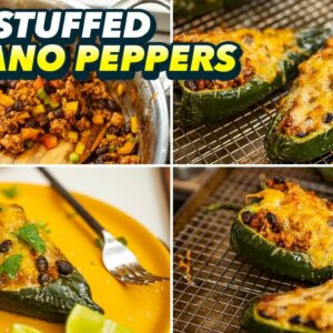 Cheap Meals - Chili Stuffed Poblano Peppers