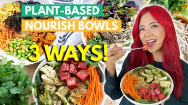 DELICIOUS NOURISH BOWLS 🥑 3 WAYS (vegan recipes)