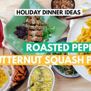 Creamy Butternut Squash & Roasted Pepper Pasta RECIPE (2021 Vegan Christmas Dinner Recipes - part 2)