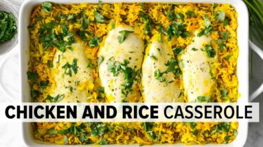 TURMERIC CHICKEN AND RICE CASSEROLE | easy & healthy dinner recipe