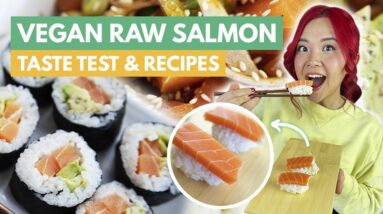 VEGAN RAW SALMON SASHIMI Taste Test & Recipes!