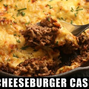 YOU MUST try this ONE PAN Keto cheeseburger casserole