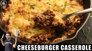 YOU MUST try this ONE PAN Keto cheeseburger casserole