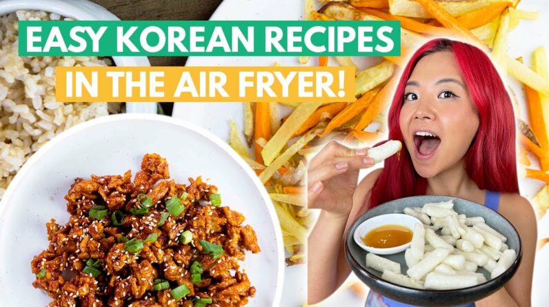 KOREAN VEGAN AIR FRYER RECIPES! Korean Fried Chicken, Crispy Rice Cakes (Tteok), Potatoes & Carrots