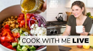 LIVE: Healthy Greek Salad Recipe + Easy Dressing