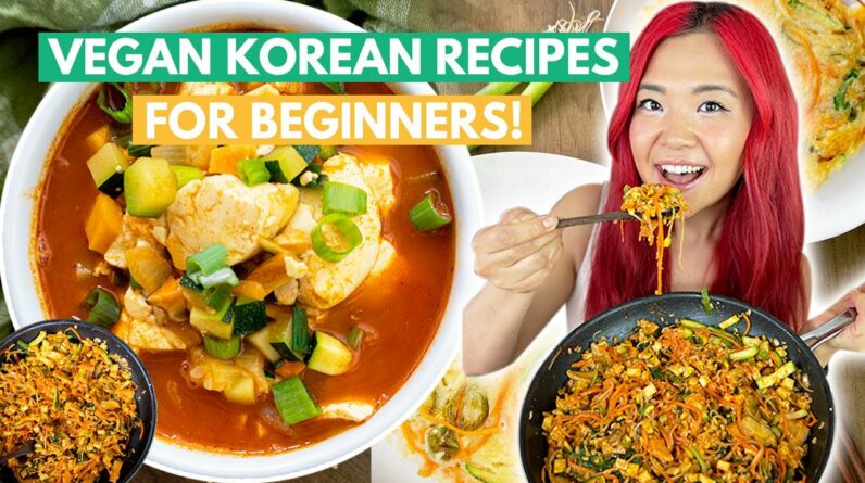 Beginner Friendly EASY Korean Vegan Recipes | One Pan Bibimbap, Sundubu Jjigae, Yachaejeon