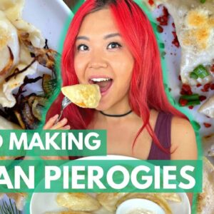 VEGAN PIEROGIES - 3 WAYS! (I Tried Making Vegan Pierogies / Cook With Me)