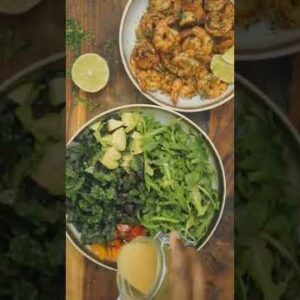 Green Chili Tequila Lime Shrimp Salad #shrimp #tequila #chili #lime #salad #food #cooking #recipe