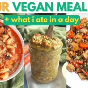 1 HOUR VEGAN MEAL PREP FOR WEIGHT LOSS when JET LAGGED (VLOG) + What I Ate in a Day as a VEGAN