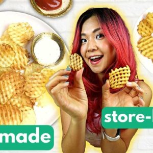 How to Make WAFFLE FRIES in an AIR FRYER (Homemade From Scratch & Frozen)