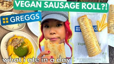 CHEAPEST Takeout Vegan Meal in UK?! GREGGS VEGAN TASTE TEST / Vegan What I Ate in a Day VLOG