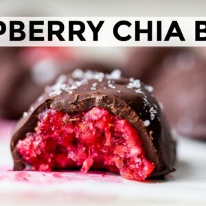 CHOCOLATE COVERED RASPBERRY CHIA DROPS | just 5-ingredients!