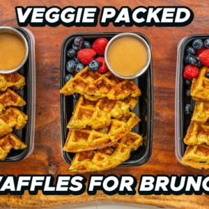 Gluten Free Veggie Waffles with Maple Tahini