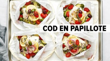 MEDITERRANEAN FISH RECIPE | cod en papillote (cod in parchment paper)