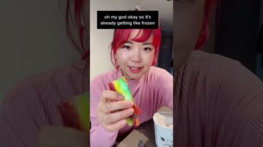 I Tried Eating Fruit Roll Ups With Ice Cream (Yes It's Vegan!)