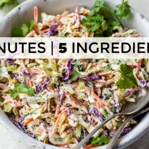 CREAMY COLESLAW RECIPE | with easy, healthy dressing!