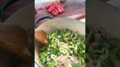 Cajun Turkey White Bean & Okra Stew #shorts #cajunwhitebeans #okrastew #okrarecipes #cooking