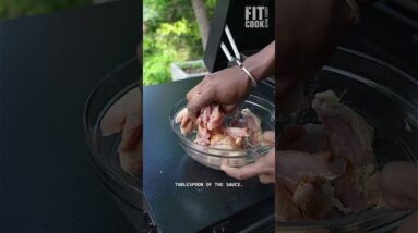 Try EASY chicken yakitori & pineapple rice on #traeger flattop!  #recipe #cooking #shorts #healthy