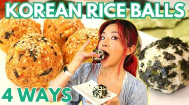 KOREAN RICE BALLS (JUMEOKBAP) 4 WAYS | VEGAN & EASY 비건 주먹밥