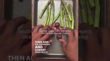 Sheet Pan Dinner #cooking #foodie #seabass #asparagus #cherrytomato #cherrytomatoes