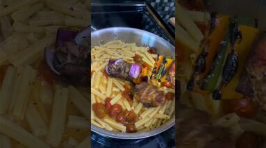 Gluten Free Pasta Dish with Kebabs #cooking #foodie #recipe #glutenfree #glutenfreepasta