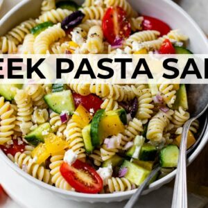 GREEK PASTA SALAD | easy, healthy recipe