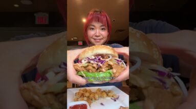 Burger FILLED with VEGAN MEAT 🍔 #shorts