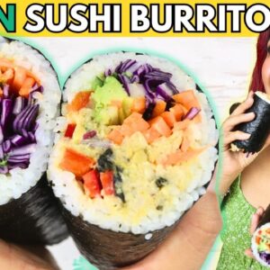 EASY SUSHI BURRITO RECIPE (VEGAN)