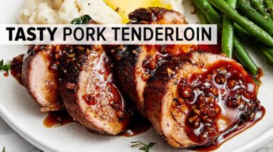 Most Flavorful PORK TENDERLOIN with Honey Garlic Glaze!