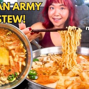 KOREAN ARMY BASE STEW (VEGAN BUDAEJJIGAE) MUKBANG | Munching Mondays Ep.125