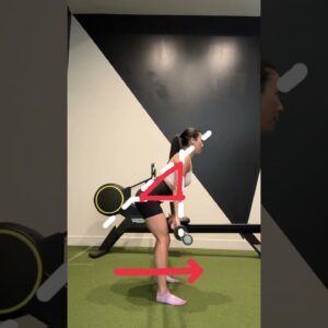 Kayla, a doctor of physical therapy, reviews her own technique on the hang clean and press exercise