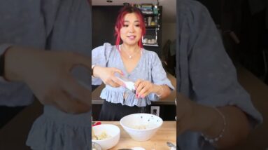 Vegan “TUNA” stuffed rice balls (Korean style!) #shorts
