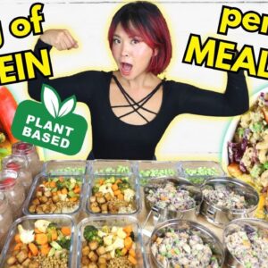 Over 100g of PROTEIN PER DAY MEAL PREP (high protein vegan meal prep)