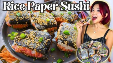 Rice Paper Sushi Rolls Recipe 😍 BEST Rice Paper Hack EVER!!!