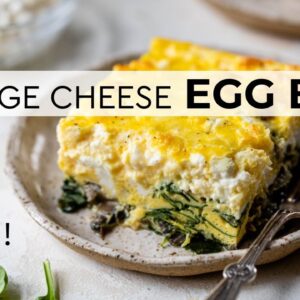 HEALTHY EGG BAKE | spinach, mushrooms & cottage cheese recipe