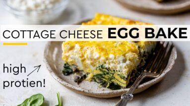 HEALTHY EGG BAKE | spinach, mushrooms & cottage cheese recipe