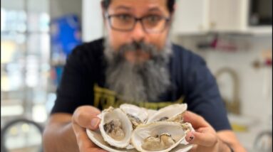 Deep frying oysters 🦪 for a snack