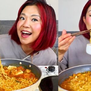 KIMCHI TOFU RAMEN MUKBANG (VEGAN) | Munching Mondays Ep.132