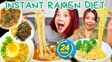 ONLY EATING INSTANT NOODLES FOR 24 HOURS! (Vegan Style)